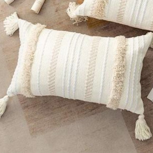 Boho Throw Pillow Cover Decorative Farmhouse Case Bohemian Cottage Decor 12x20 - Picture 3 of 15